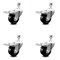 Service Caster 3.5 Inch Phenolic Swivel 12mm Threaded Stem Caster Set with Total Lock Brake SCC-TSTTL20S3514-PHR-M1215-4 - alternate 3